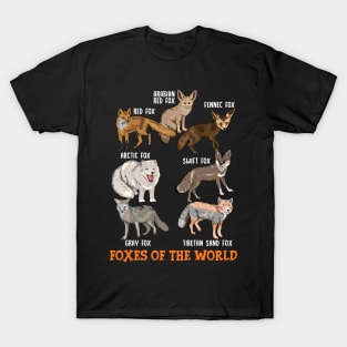 Foxes Of The World Funny Fox Stuff Animals Educational Gifts T-Shirt